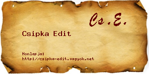 Csipka Edit névjegykártya